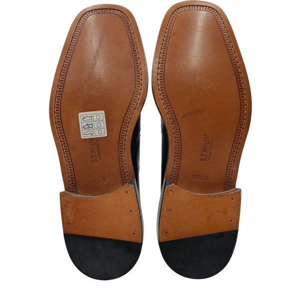 E.T. Wright Men\'s 11.5 Black Brown Leather Dress Shoes Masters Collection Oxford